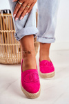 Women's Espadrilles Thick Sole Linen Fuchsia Febi