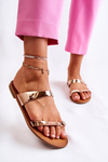 Women's Lacquered Flip-flops Rose Gold Jimena