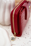 Damski Portfel Lakierowany Z Tłoczeniem Czerwony Rivonna 