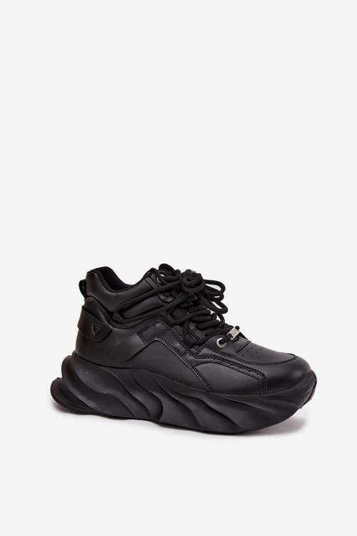 Skórzane Damskie Sneakersy Czarne GOE SS2N4036