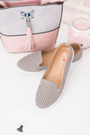 Grey Women's Ballerina Lords with Zircons Hortense