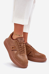 Women Leather Sneakers On Platform Daniel Lopez Just Dare SS2D4005 Brown