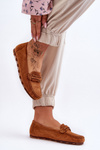 Damskie Zamszowe Mokasyny Camel Clorie 4638