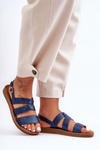 Women's Shiny Sandals Blue Catalia