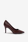 Women's High Heels Made of Eco Leather Chocolate Sivana