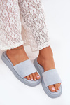 Ladies Platform Sandals Made Of Eco Suede Light Blue Jorina
