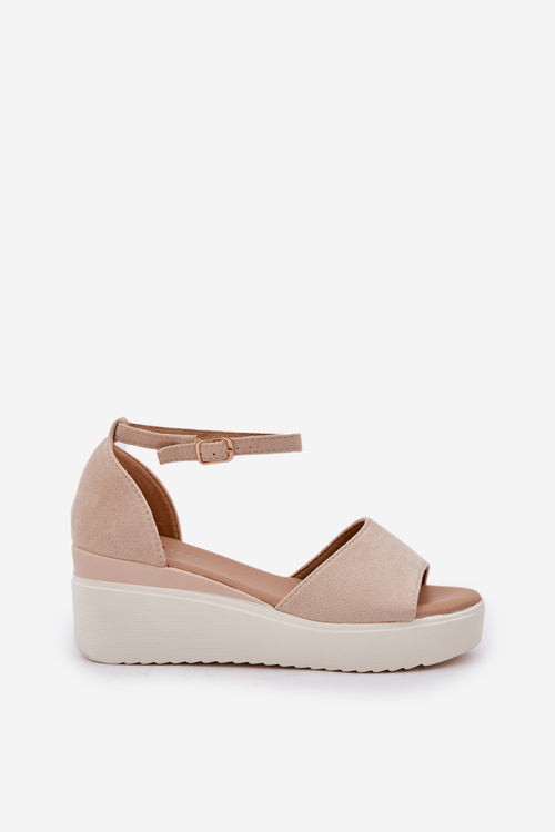 Lightweight Platform Sandals With Delicate Wedge Light Beige Gillifia