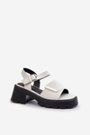 Women's sandals in eco leather with high heel and platform Vinceza 36257 White