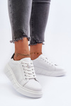 Women's White Leather Platform Sneakers Gatira