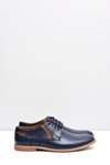 Men's Bednarek Half Shoes Leather Navy Blue Millo