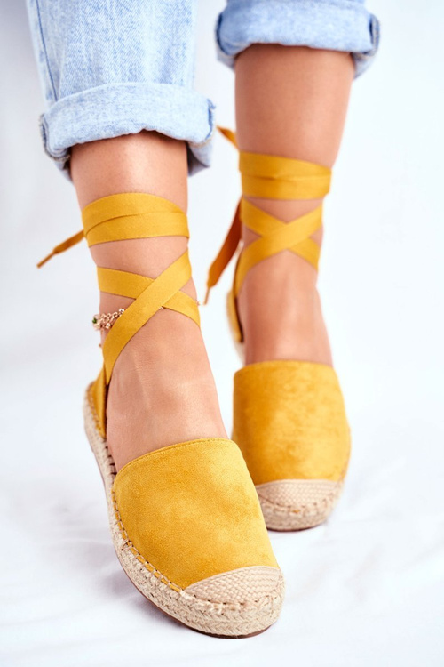 Women’s Espadrilles Laced Yellow Bonjour