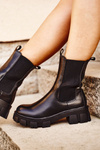 Women's Chelsea Boots On Chunky Platform Black Genius