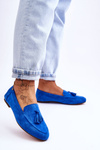 Suede Classic Fringed Loafers Blue Averil