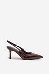 Patent leather high heels chocolate Phelia