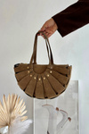 Bag Made of Natural Suede Beige Tialine