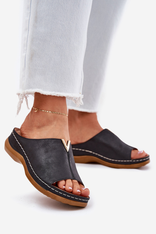 Comfortable women's wedges black Claribelle