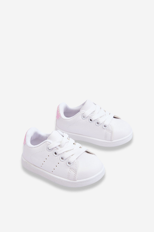 Children's Sport Shoes White and Pink Glossy