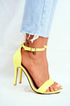High Heel Suede Sandals Yellow Liberty