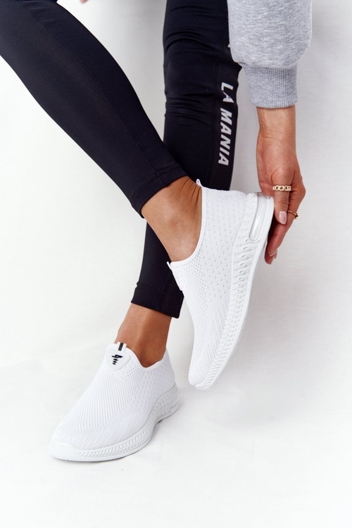 Women's Slip-on Sneakers White Be Stretchy