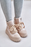 Women's Insulated Ankle Boots Platform Beige Alcyhen