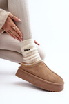 Slippers with Thick Sole in Beige Eco Suede Sylva