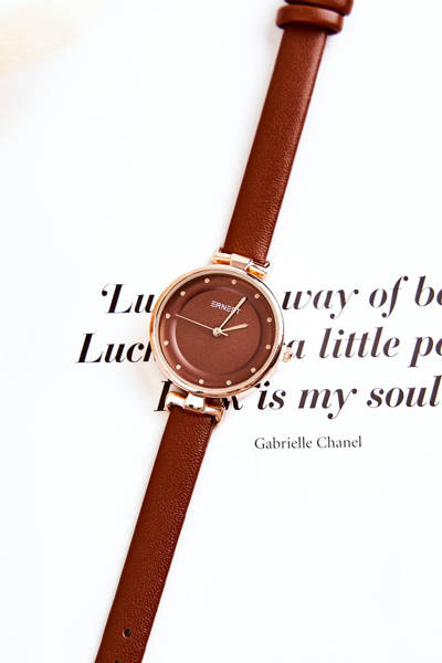 Zegarek Damski Analogowy Brązowy Ernest