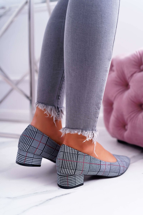 Women's Black Colia Checkered Pumps