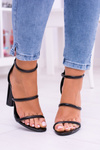 Lu Boo Black Lissa Stiletto Sandals