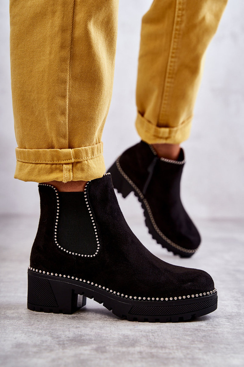 Women's boots with studs Black Afaries