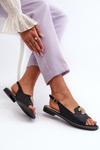 Women's Sandals with Decoration S.Barski KV27-049 Black