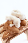 Children's Youth Warm Snow Boots Brown and White Roofy