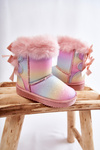 Children's Insulated Snow Boots With Bows Multicolored Funky