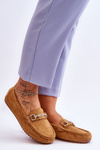 Classic Suede Loafers With Embellishment Camel Amera