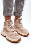 Women's Lined Sport Shoes Laced Beige Dejana