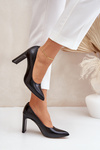 Elegant High Heels Made Of Natural Leather On A Heel Black Lewski 2659/2043