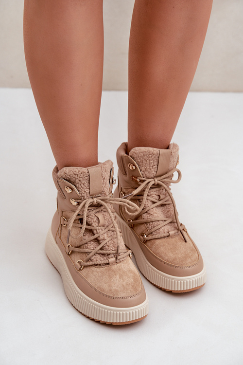 Low Snow Boots On Platform Brown Naliora