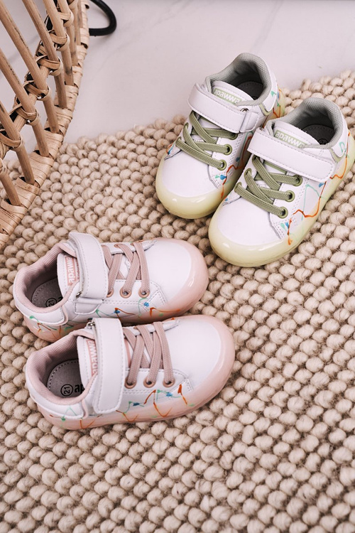 Children's Sport Shoes With LED Sole White-Pink Disco
