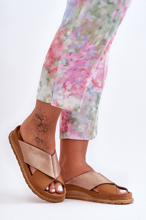 Klapki Skóra Profilowane Brązowe Maciejka 04986-29