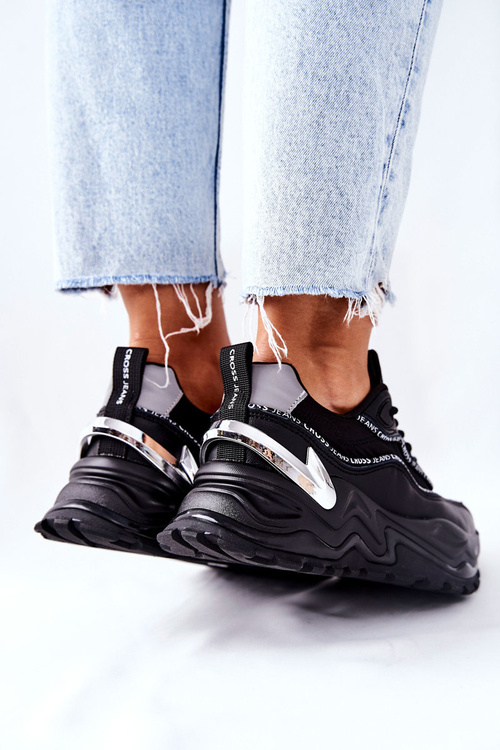 Damskie Sportowe Buty Cross Jeans II2R4018C Czarne