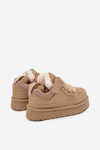 Sneakersy Dziecięce Ocieplane Futerkiem Beżowe Mireen