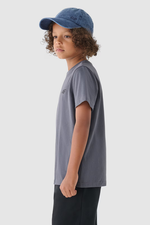 Boys T-shirt Smooth Cotton Gray 4F 4FJWMM00TTSHM1626-25S