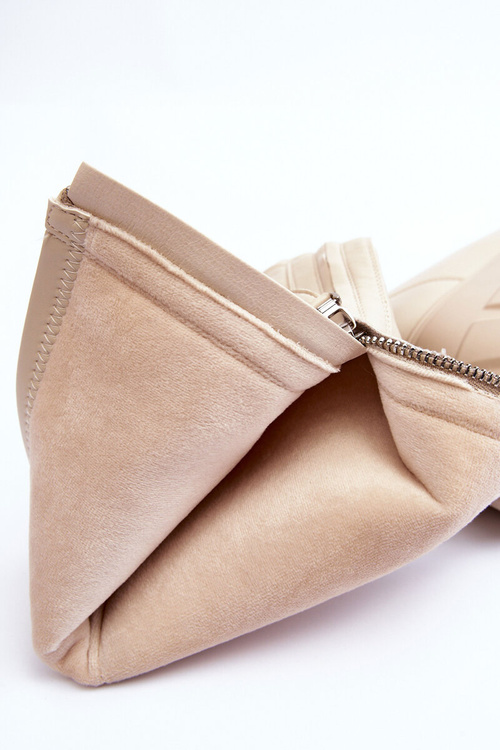 Leather Ankle Boots On Massive Platform With Zipper Beige Ringo