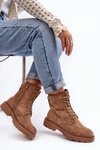 Women's Zip-Up Work Boots Light Brown Ninsuni