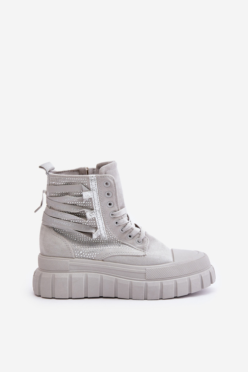 Trampki Damskie Wysokie Masywna Platforma Zdobienie Zaidria