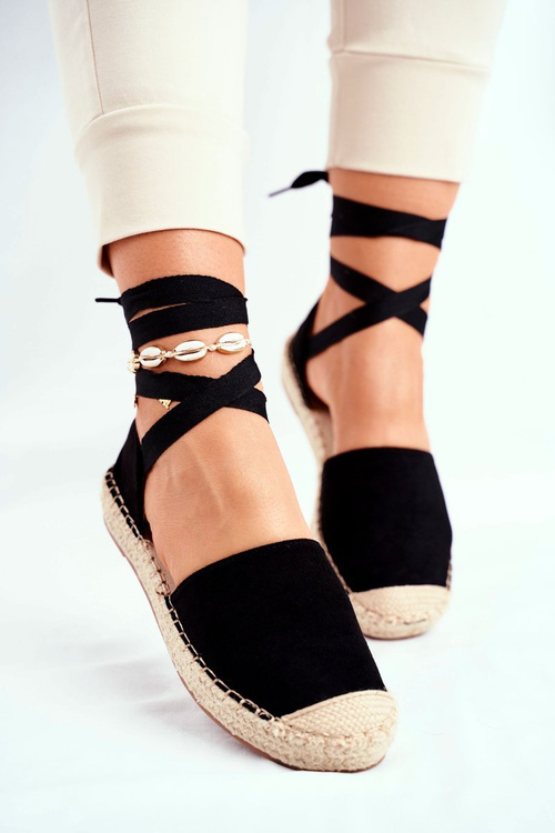 Women’s Espadrilles Laced Black Bonjour