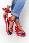 Piankowe Sandały Na Platformie Big Star HH274A102 Czerwone