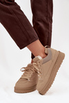 Damskie Sneakersy Ocieplane Futerkiem Beżowe Cyrissa