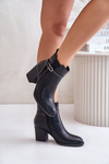Women's Heeled Boots Insulated With Strap Black Zinithia
