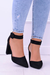 Women's Black Suede Stiletto pumps Harinta