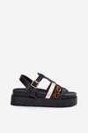 Women's Sandals With Straps On Platform Black Gallari